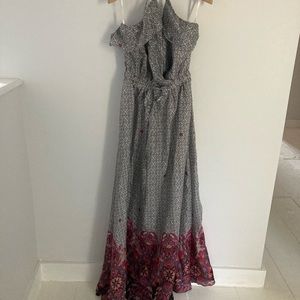 Meghan Los Angeles silk maxi boho ruffle dress